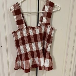 Loft gingham tank size medium